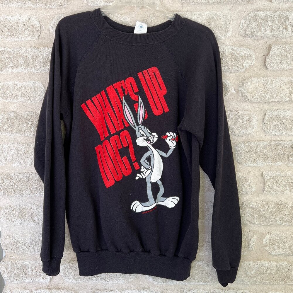 Vintage Bugs Bunny What's Up Doc sweatshirt XL 80s black